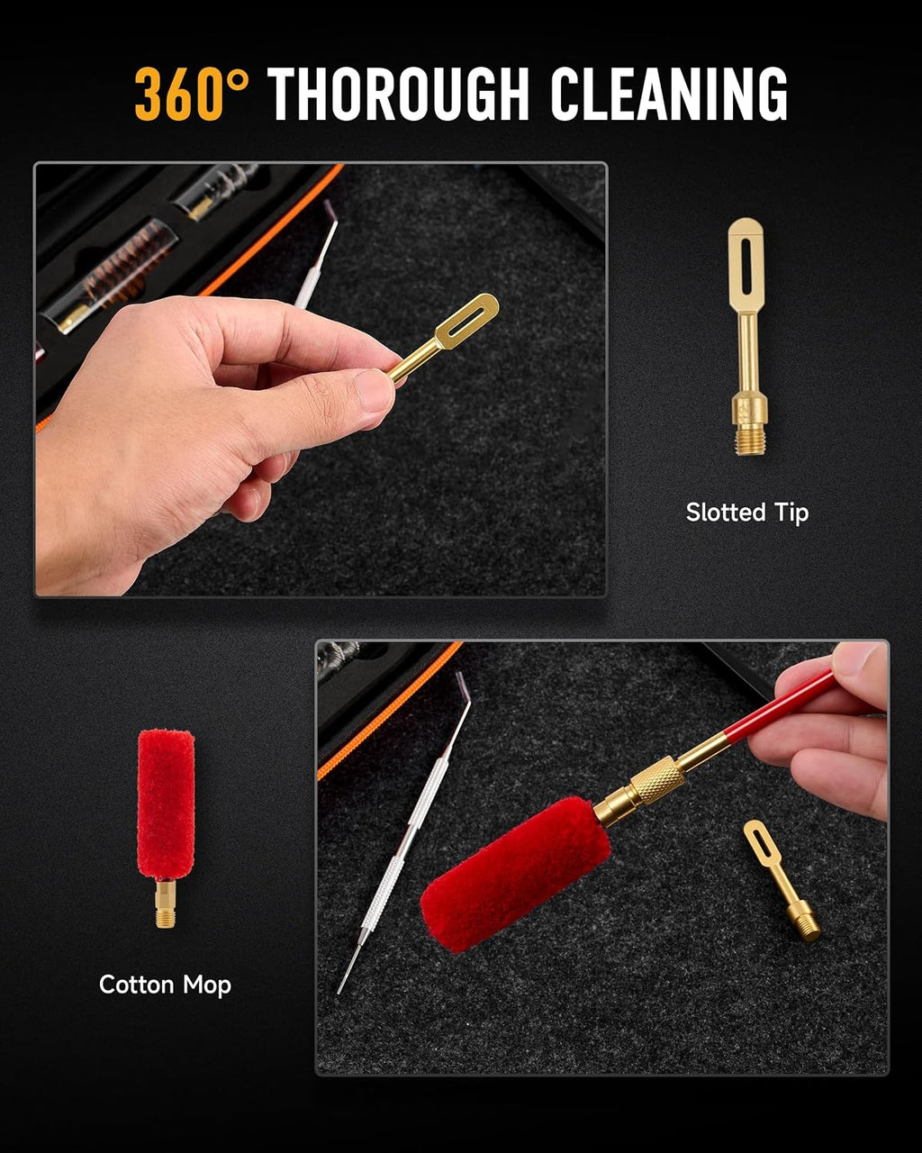 12ga Shotgun Cleaning Brush Kit, 12 Gauge Gun Maintenance Tool Set, Available in 4 Piece or 65 Piece Sets with