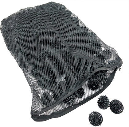 300 Count 1.5 Inch Large Bio Balls Filter Media - Includes 18x14 Mesh Bag with Easy Access Zipper - Perfect Bio Balls