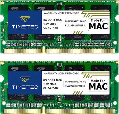 16GB KIT(2x8GB) Compatible for Apple DDR3 1067MHz / 1066MHz PC3-8500 RAM for Mac Book & Mini (Mid 2010 13-inch), Mac
