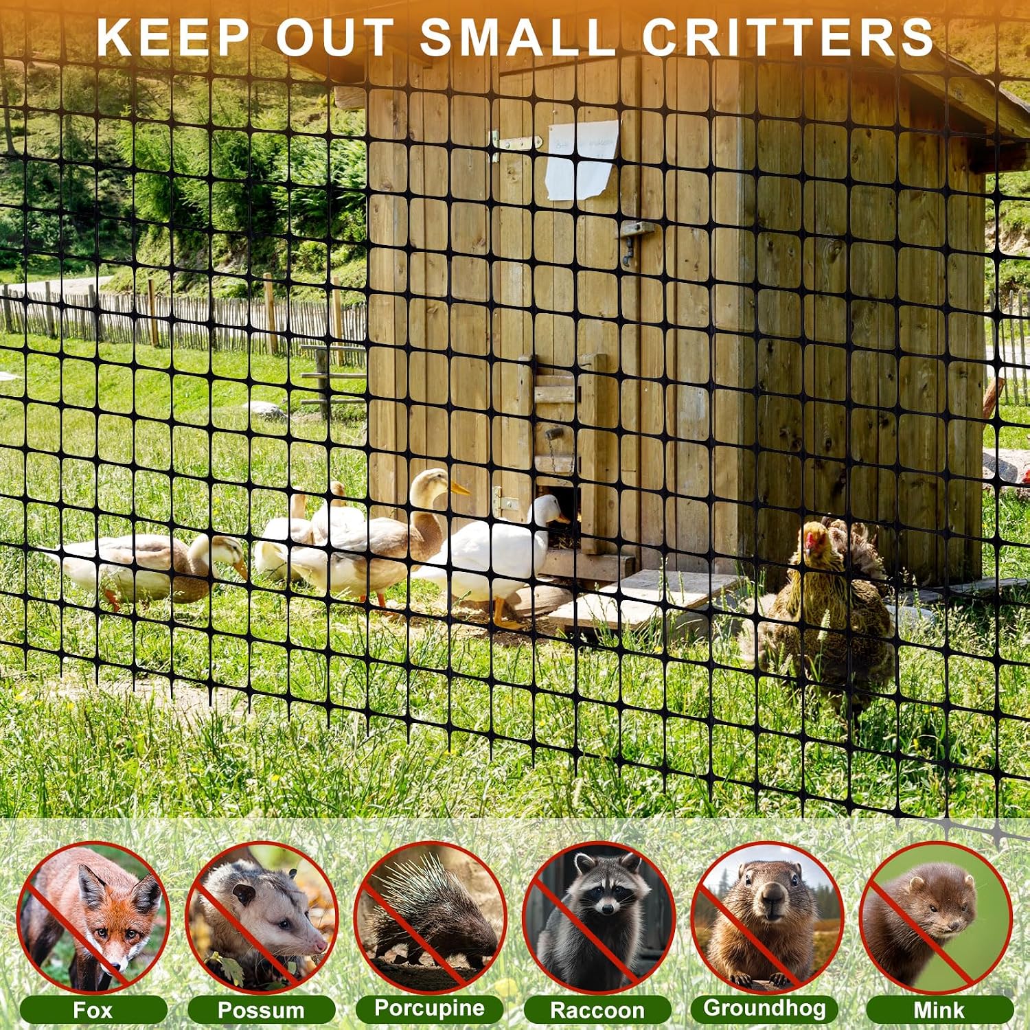 2 Rolls 2'x100' Plastic Mesh Fence for Garden