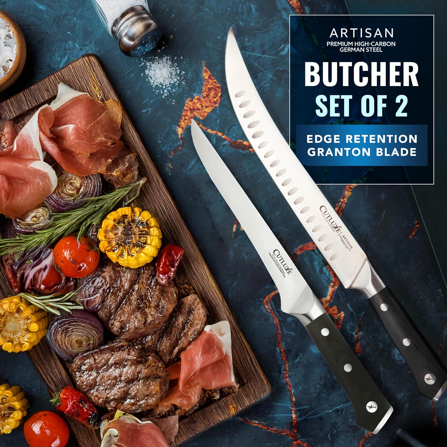 Butcher Carving Set, Cimeter Breaking & Boning Knife for Meat