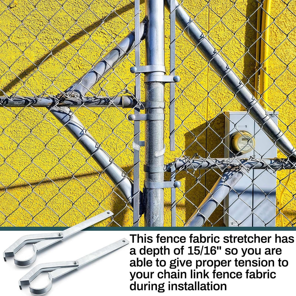 2 Pcs 1' 3" Chain Link Fabric Fence Stretcher Tool Galvanized Chain Link Fence Wire Stretcher Bar Manual Fabric Tool