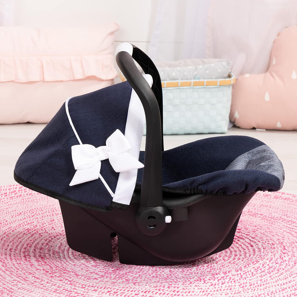Design Classic Blue Reborn Car Seat for 46 cm Dolls, Pram Compatible