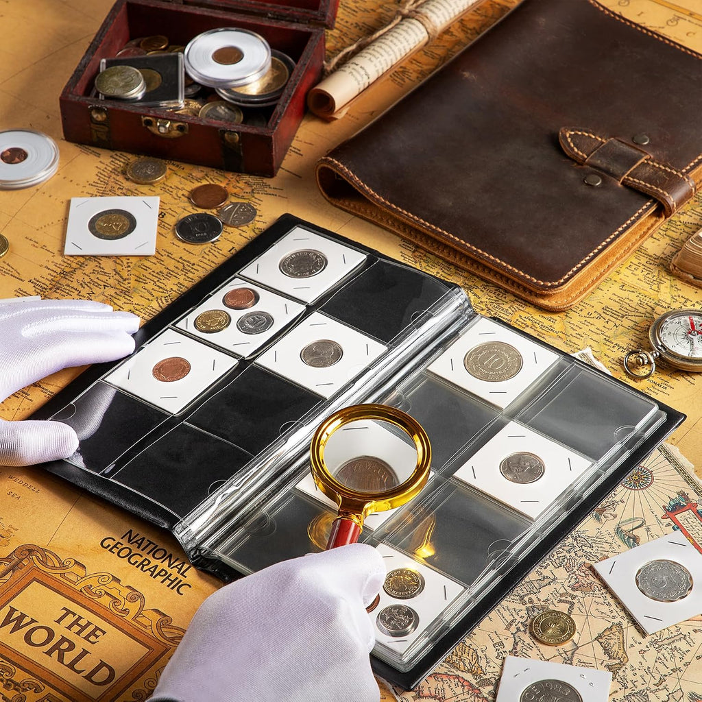 80 Pockets Collecting Album for 2x2 inches Coin Flip | Uncle Paul Classic Large Capacity Collection Book Coin Holder