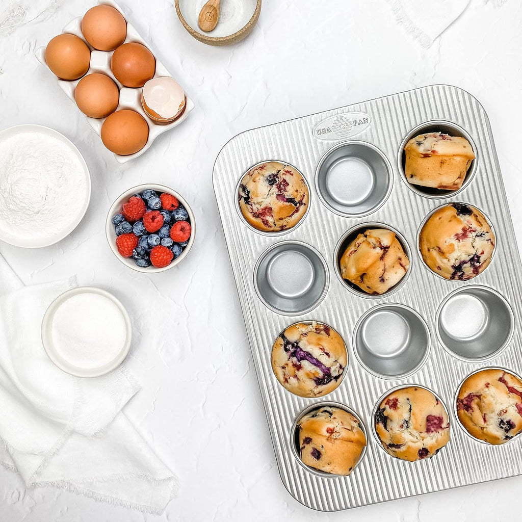 Bakeware Muffin Pan, 12-Well, Aluminized Steel