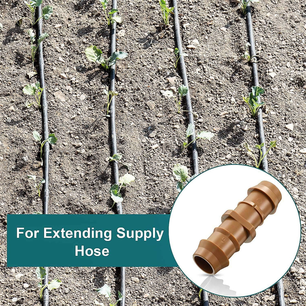 Boao 20 Packs 1/2 Inch Drip Irrigation Fittings, Barbed Connector,Coupling