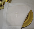 White Linen Altar Cloth White Cross Embroidery