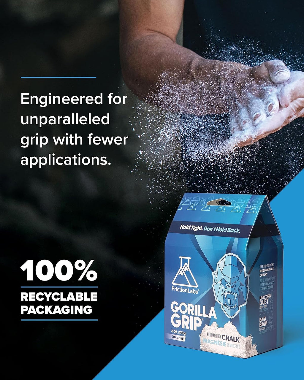 Premium Loose Climbing Chalk, High-Performance Hand Chalk | Superior Grip For Climbing, Weightlifting & Gymnastics