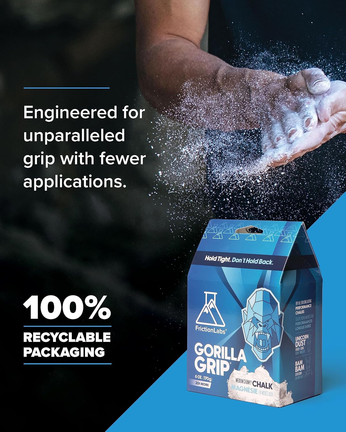 Premium Loose Climbing Chalk, High-Performance Hand Chalk | Superior Grip For Climbing, Weightlifting & Gymnastics