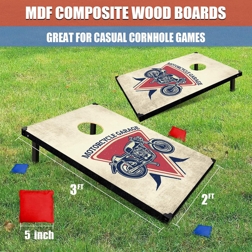 Cornhole Board Set, 3'x2' Cornhole Set, Corn Hole Boards Set, Lightweight Corn Hole Set Includes 2 Cornhole Boards, 8