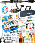 Collapsible Telescopic Fishing Rod Pole and Reel Combo Starter Kit | Travel Pocket Retractable Fishing Rod Gear, Kits