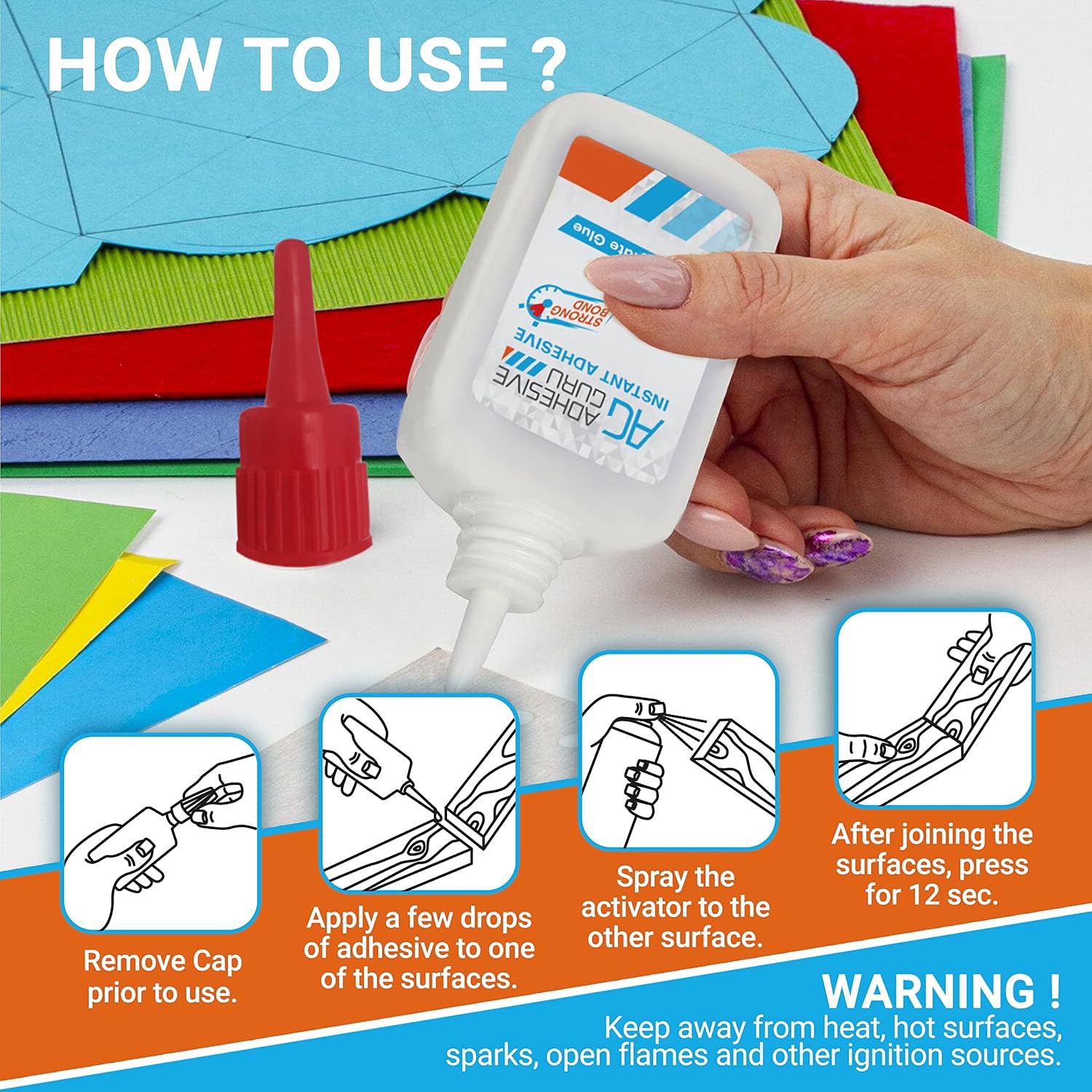Adhesive Guru CA Glue with Activator (2x1.7 oz - 2x6.76 fl oz) - Premium Cyanoacrylate Super Glue for Woodworking