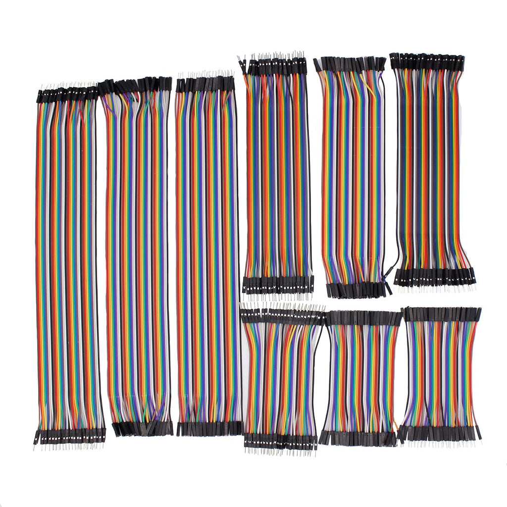 360-Pc Multicolor Breadboard Jumper Wires Kit - 30/20/10cm Dupont Cables (MF/MM/FF) for Arduino, Raspberry Pi