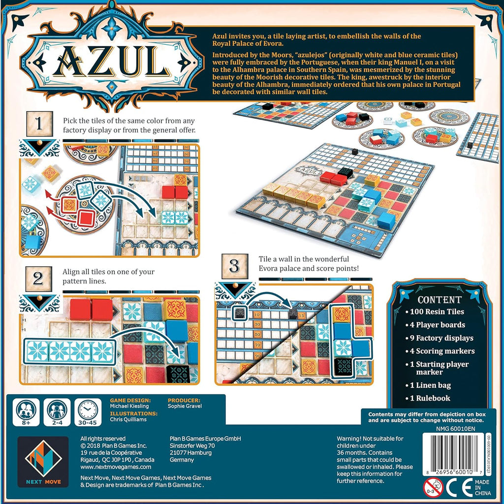 Board Game - Award-Winning Tile-Placement Strategy with Beautiful Mosaic Art for Adults & Families, Family Fun for