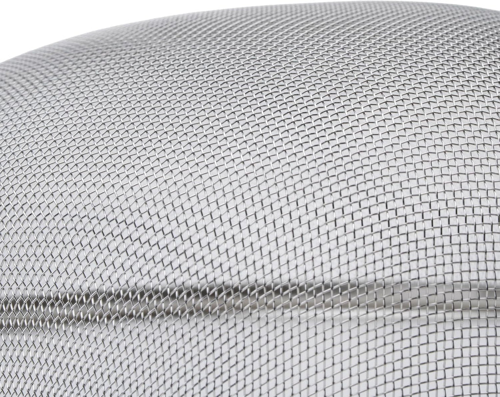 Strainer with Single Fine Mesh, 8-Inch Diameter, Medium, Stainless Steel, Tan,Silver