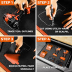 Tool Box Foam Organizer 40x20x1 inch 1PC, Kaizen Sheets for Pro Tool Control, Custom Tool Shadow Inserts for Cases &