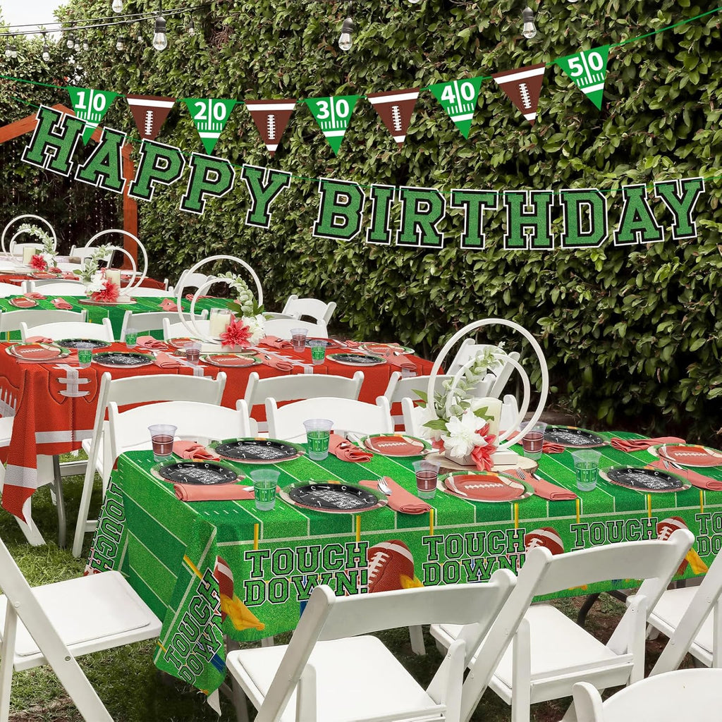 Football Birthday Party Decorations Kit for 24: Football Party Supplies Set with Plates, Dessert Plates, Napkins