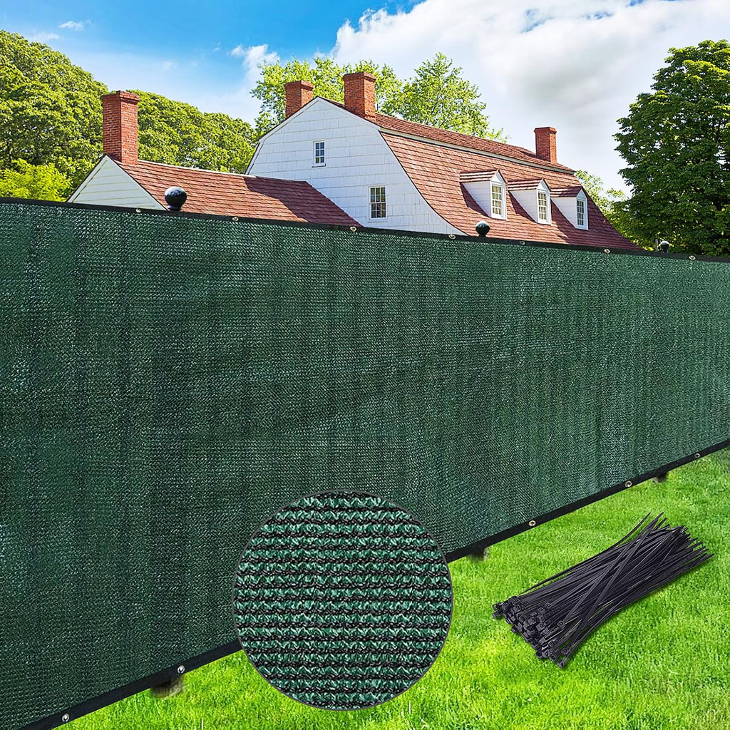 Privacy Screen Fence 6' x 50' Commercial Shade Cover with Brass Grommets Heavy Duty Perfect for Outdoor Back