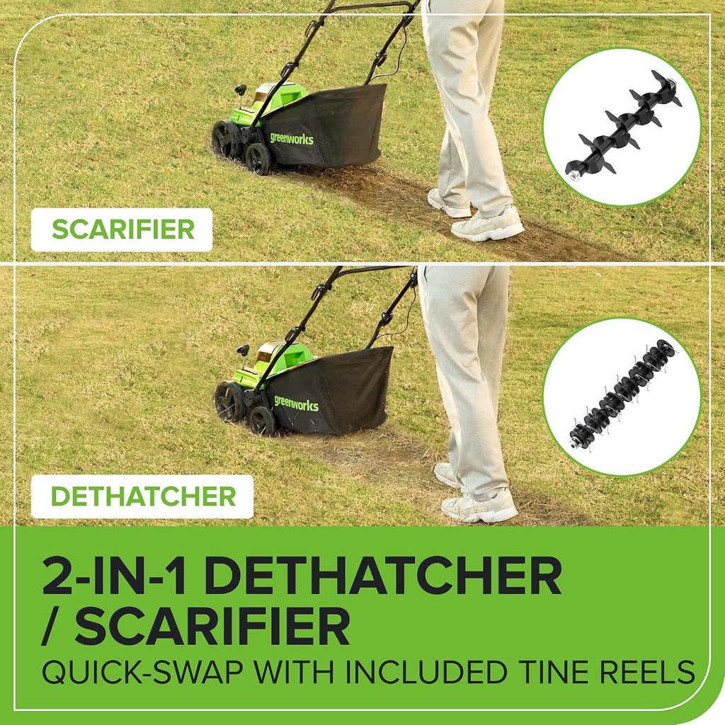 40V 15 inch Dethatcher/Scarifier, Tool Only