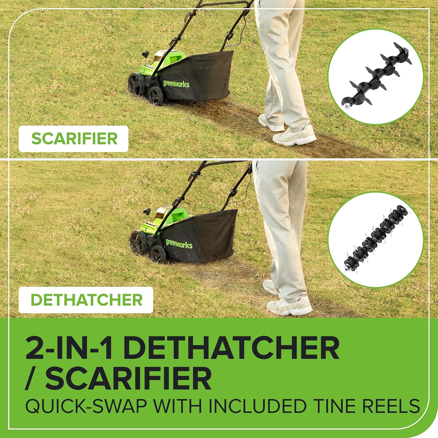 40V 15 inch Dethatcher/Scarifier, Tool Only