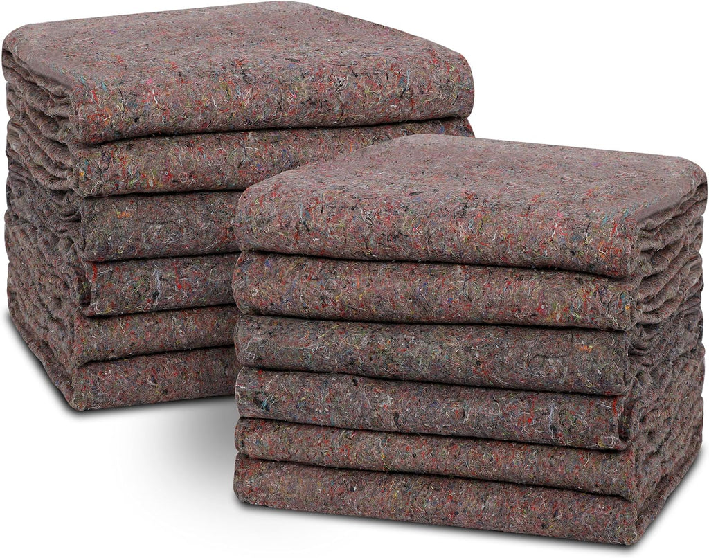 Textile Moving Blankets 100% Recycled 54” x 72” Professional Shipping Moving Packing Pads Furniture Pads Storage