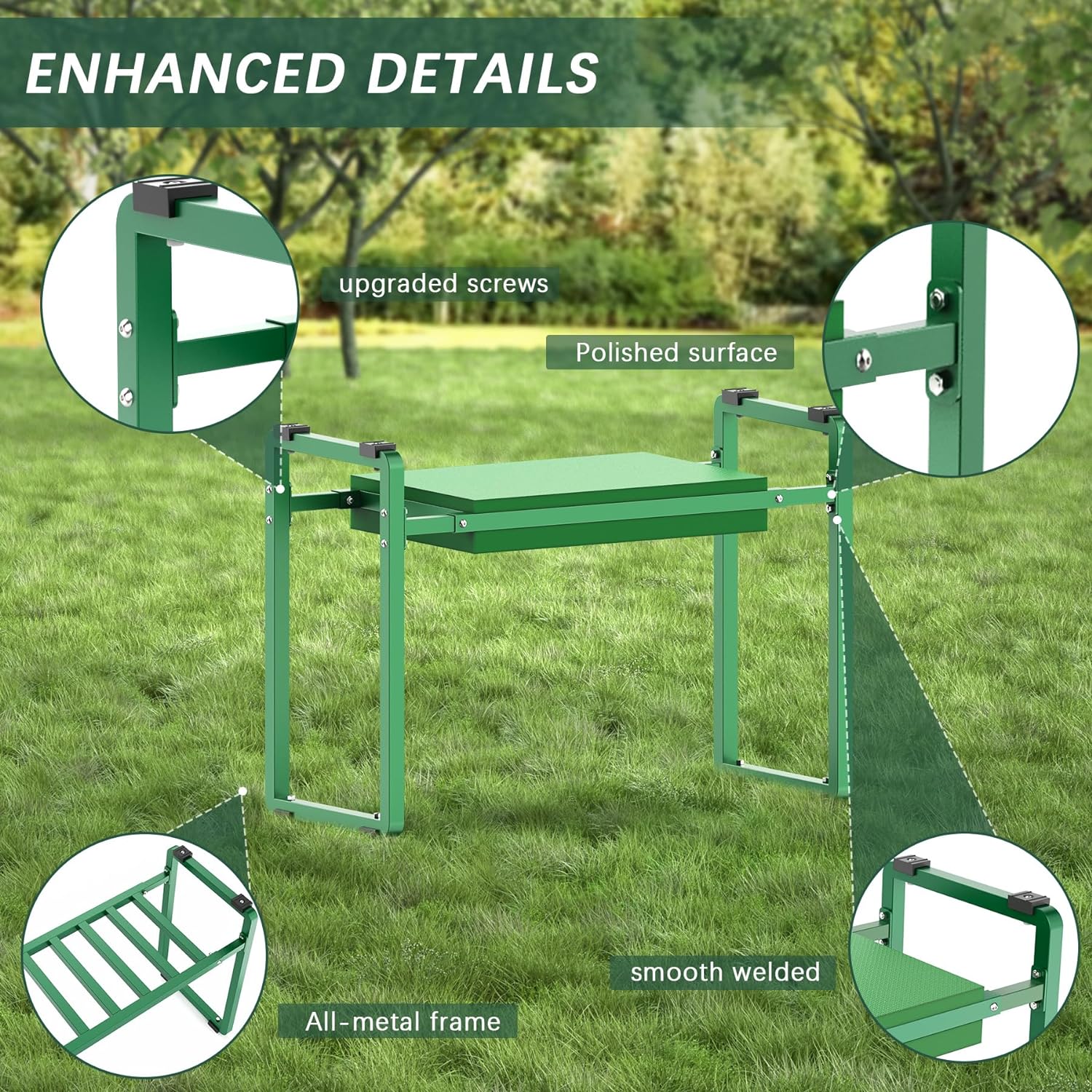 Garden Kneeler and Seat, 10.2" Wider Heavy Duty Thick Gardening Bench for Kneeling and Seat - Multifunctional Kneeler
