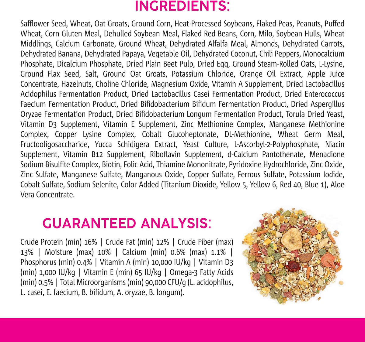 Vita Smart Conure & Small Parrot Food 4 lb.