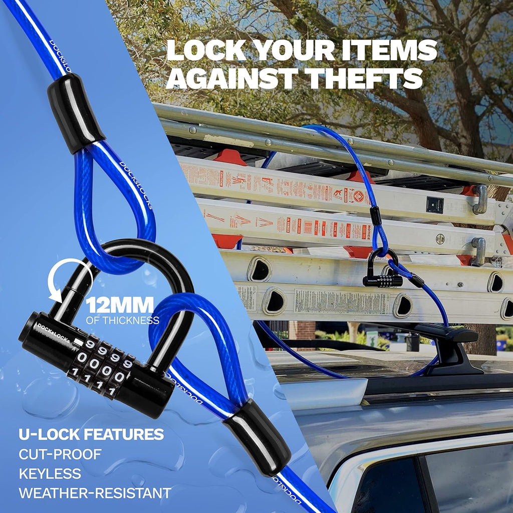 Compact Heavy Duty Weather Resistant Padlock Style U-Lock | Portable, Anti-Theft, Resettable Combination, Keyless