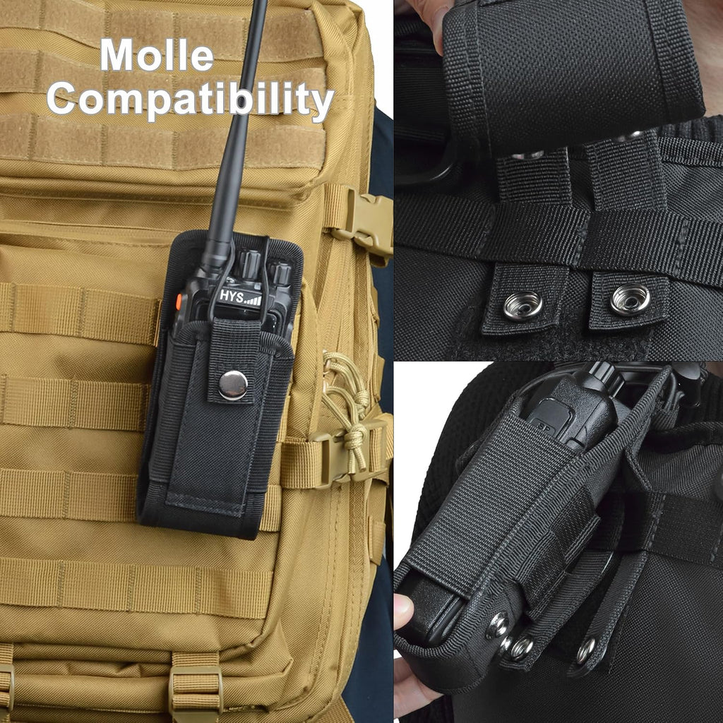 Radio Holster Molle Radio Pouch for Tactical Vest Duty Belt, Universal Two Way Radio Case Holder for Baofeng Kenwood