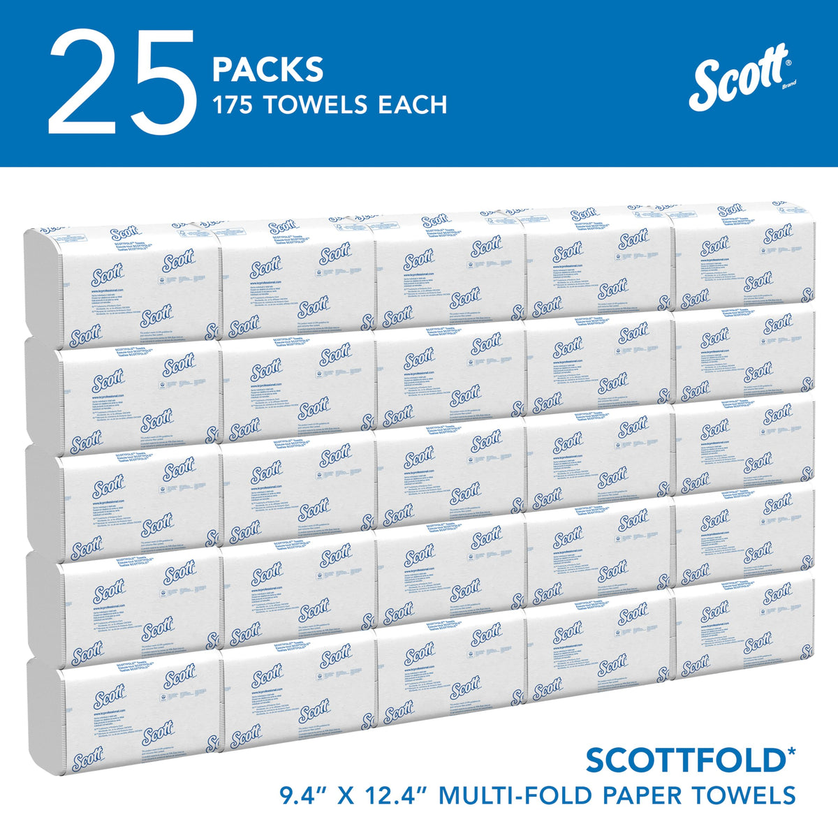 Scottfold Paper Towels, Bulk, 25 x 175 Sheets (01980)