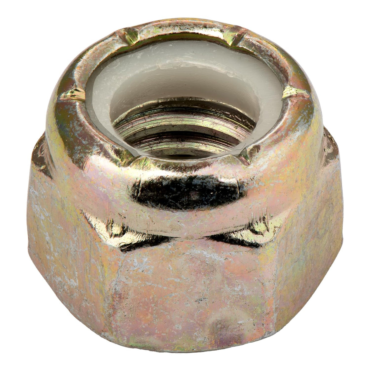 5/16"-18 (25 Pack) Grade 8 Nylon Insert Lock Nuts, Yellow Zinc by Makers Bolt