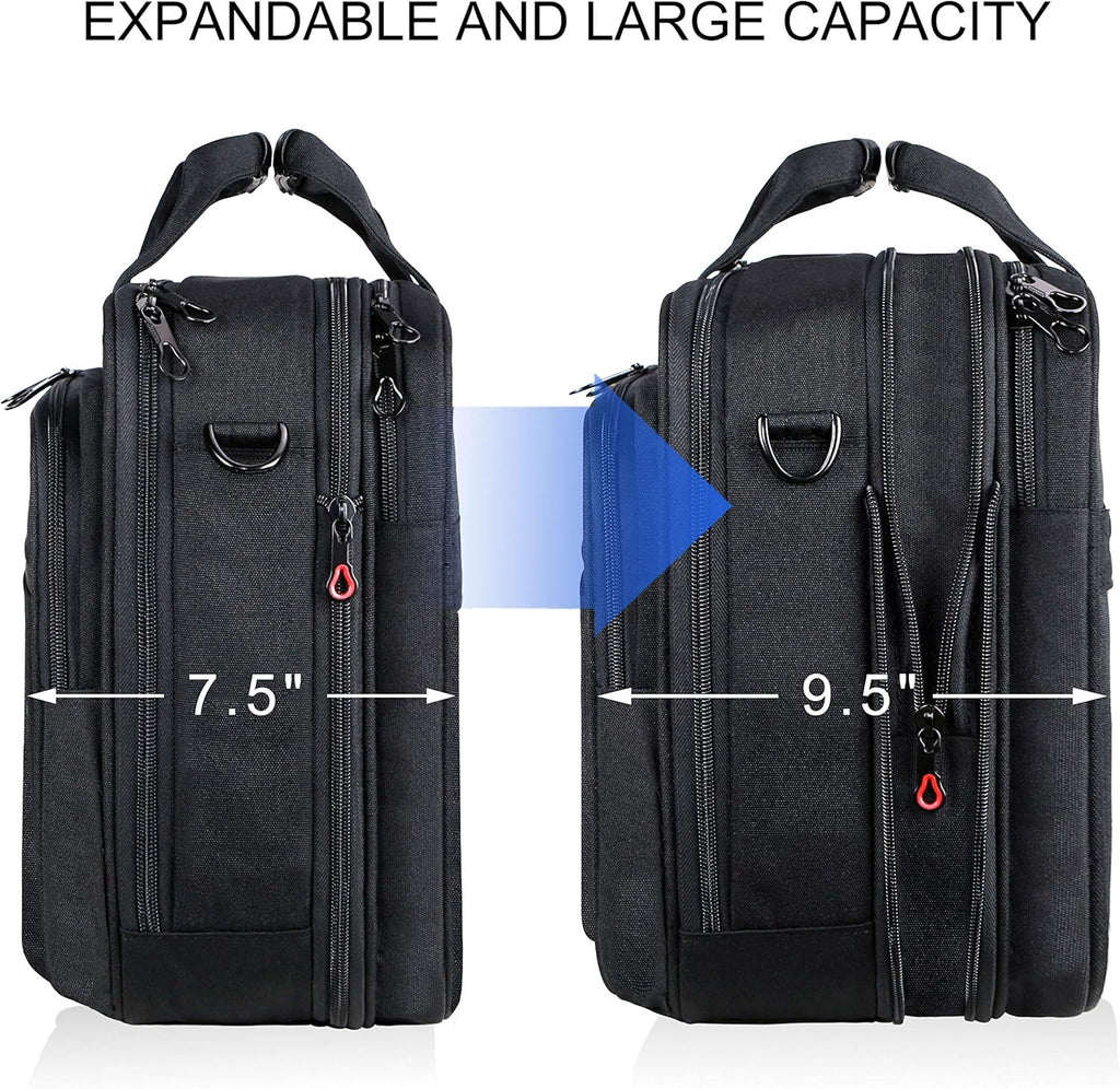 Laptop Bag Premium Laptop Briefcase Fits Up to 17.3 Inch Laptop Expandable Water-Repellent Shoulder Messenger Bag
