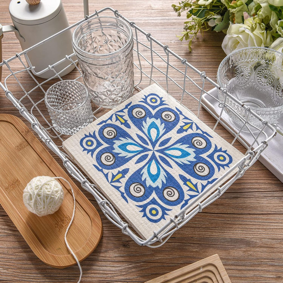 9 Pcs Blue Swedish Kitchen Dishcloths Reusable Hand Towels