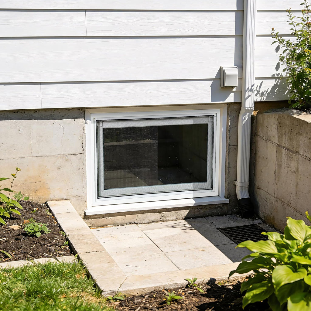 Vinyl Hopper Basement Window 32" x 22" White
