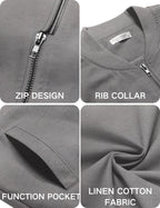Mens Light Cotton Bomber Jacket Casual Flight, True Gray, Medium