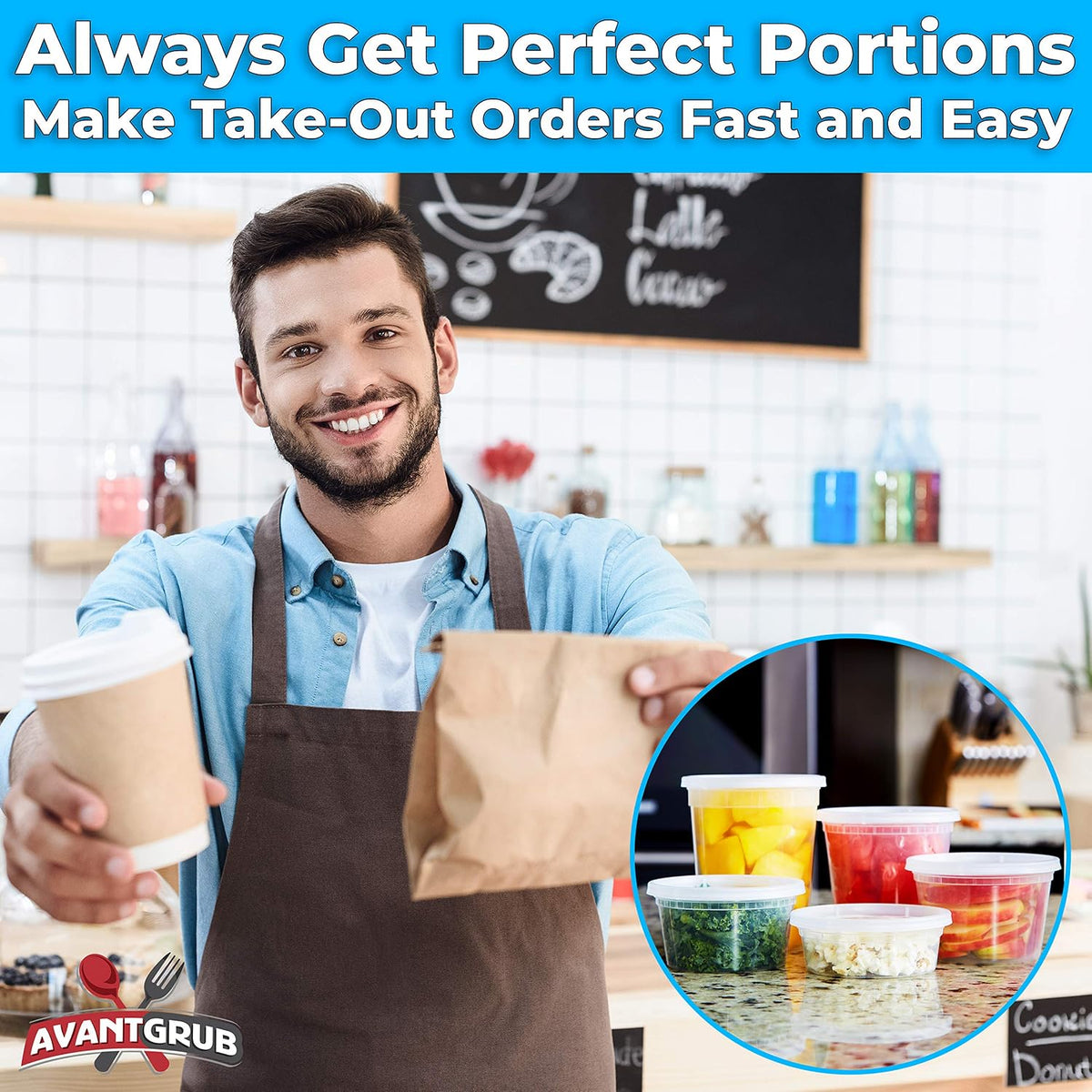 Deli-Grade BPA-Free 24oz Plastic Containers with Lids 24ct. Leakproof Microwavable Portion Container for To-Go
