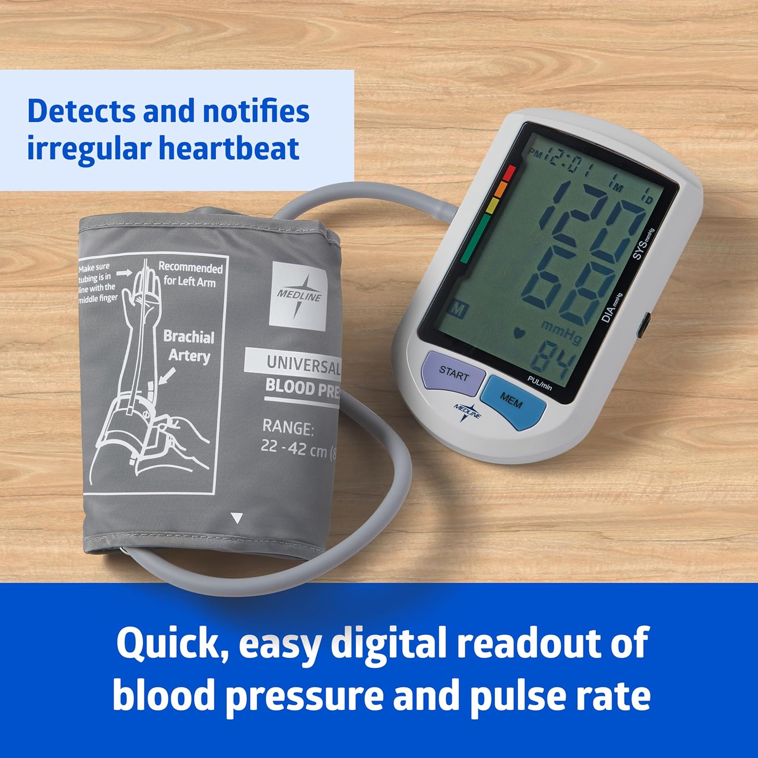 Plus Elite Automatic Digital Blood Pressure Monitor with Adult and Large Adult Cuffs, Digital LCD Display, Stores Up
