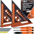 2 Carpenter Square 7 inch (1/16" Precision) + 2 Pencils + 12 Leads - T Square Multi-Purpose Carpenter Tools : Wrench