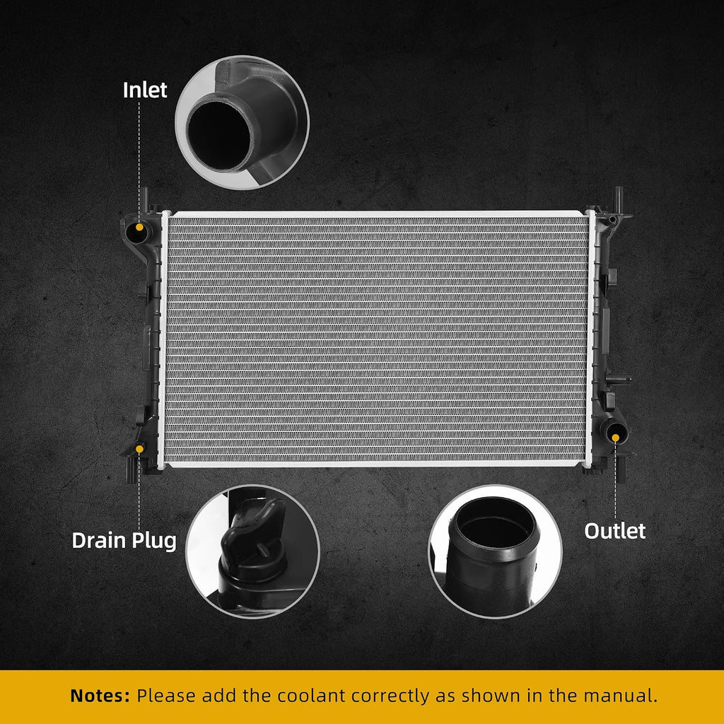 DWVO Complete Radiator Compatible with 2000-2007 Ford Focus