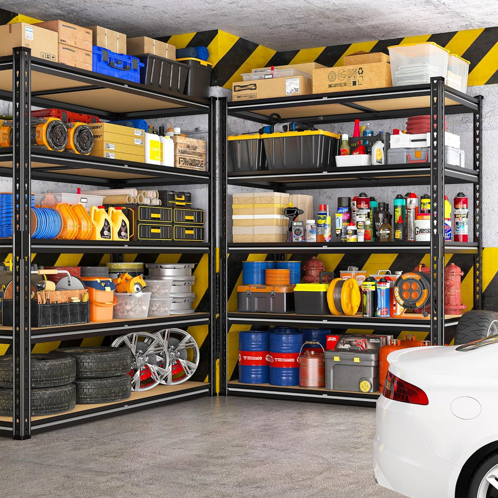 5 Tier Garage Shelving Unit,2300LBS Heavy Duty Metal Storage Shelves,Adjustable Boltless Utility Rack Organizer for