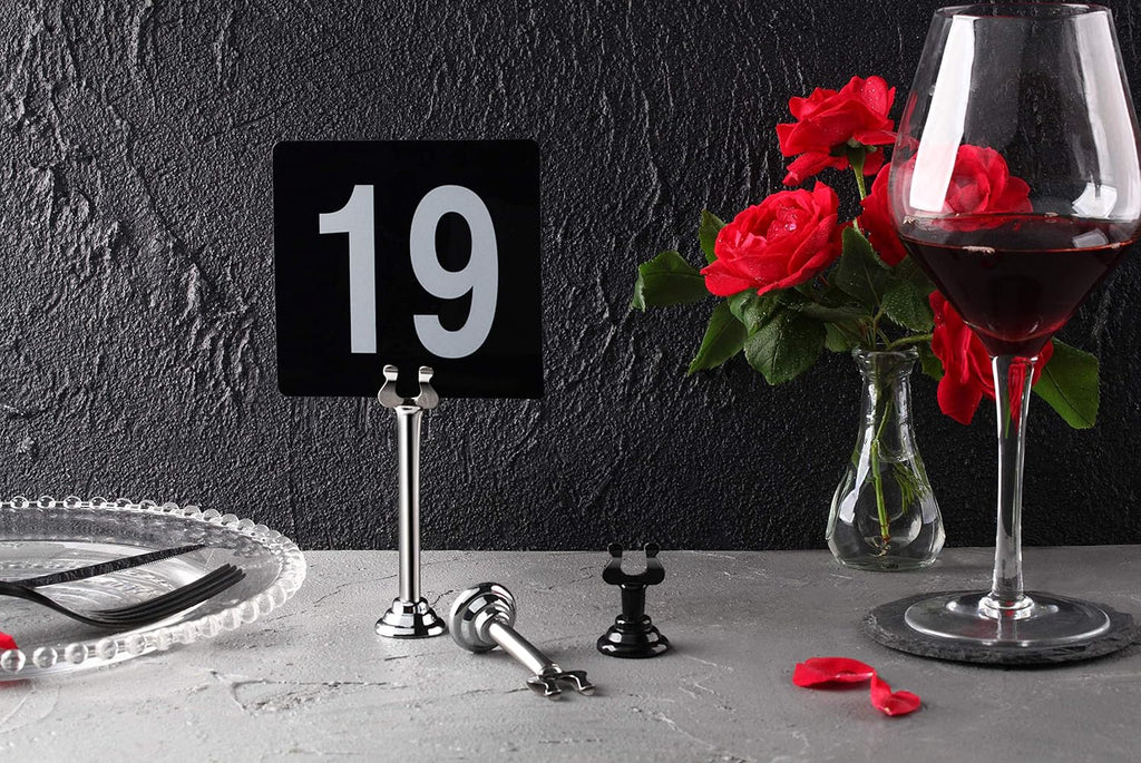 Triton Harp Clip Style Place Card / Table Number Holder, 1.5 Inch, Silver, Set of 12