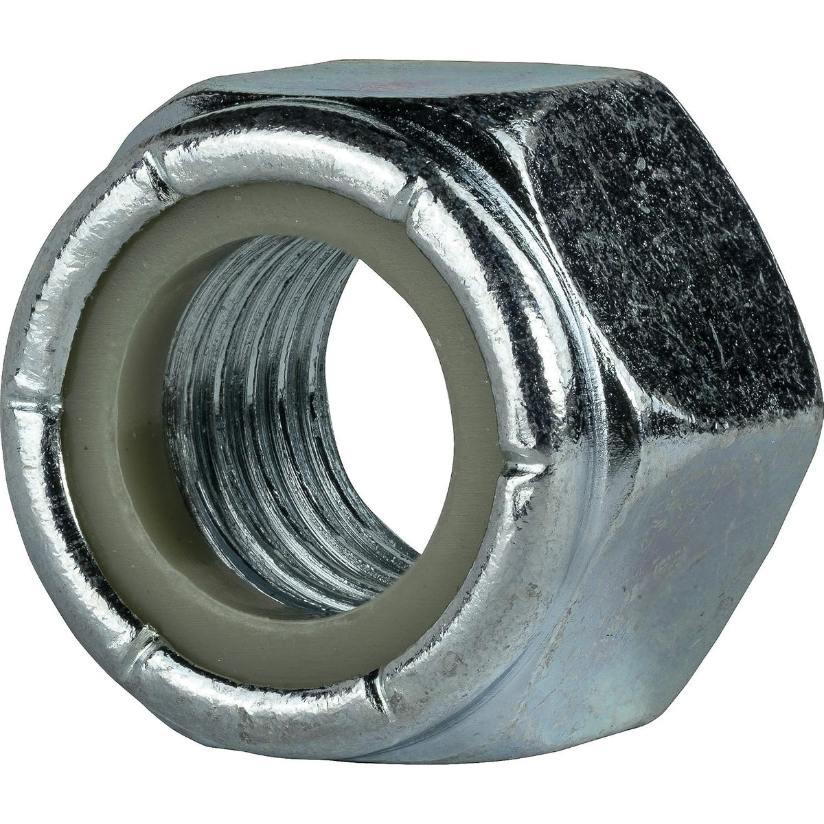 Fastenere Nylon Insert Hex Lock Nuts #6-32 Grade 2 Zinc, Clear Finish, Vibration-Resistant, Durable Hardware Nuts for Secure Fastening, Locking Nut, (100-Pack)