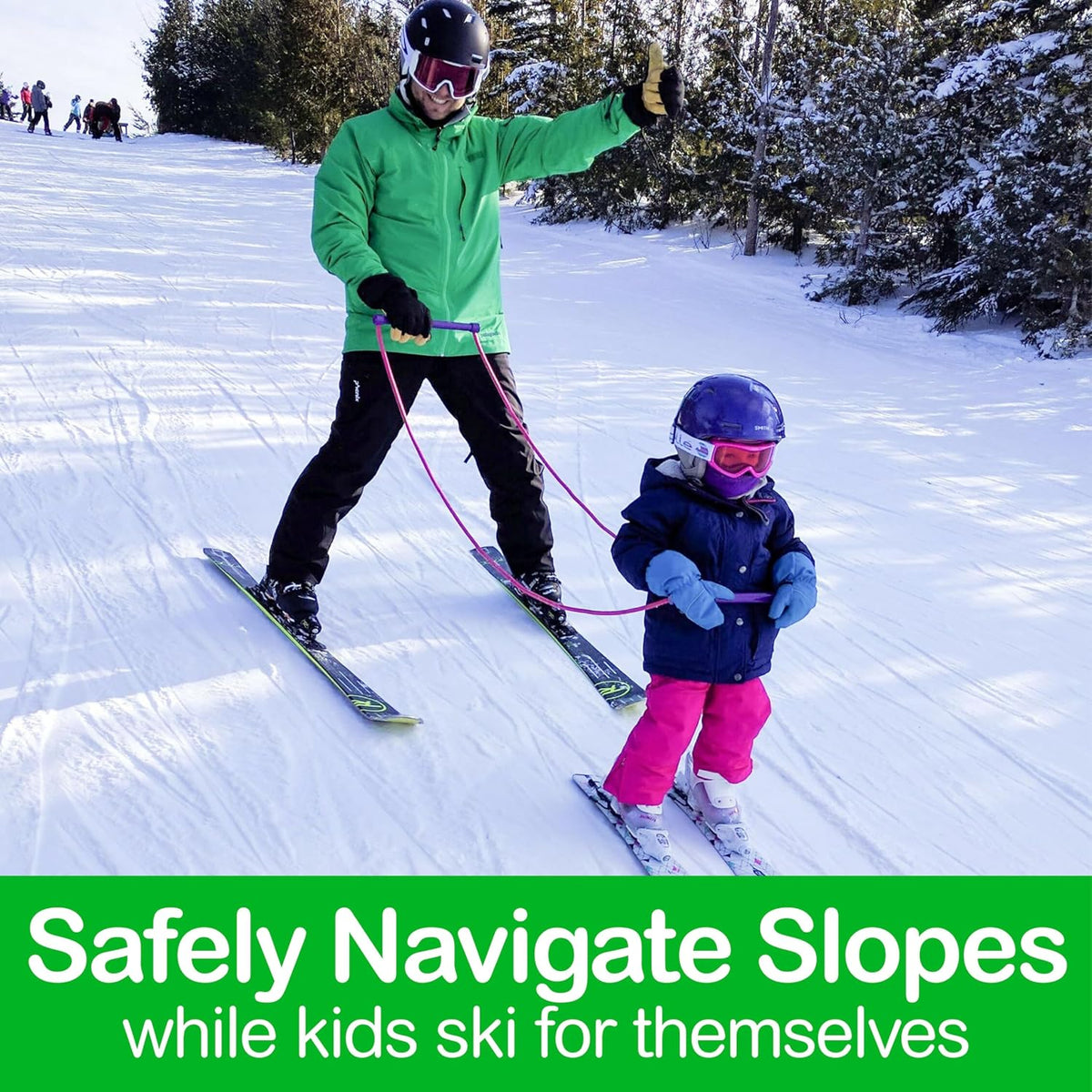 Kids Ski Trainer to Teach Kids to Downhill Ski Safely with Proper Posture, Simple Harness Free Design, Fun for