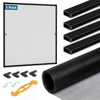 DIY Aluminum Window Screen Frame Kit, 2 Sets, 46 in, Black