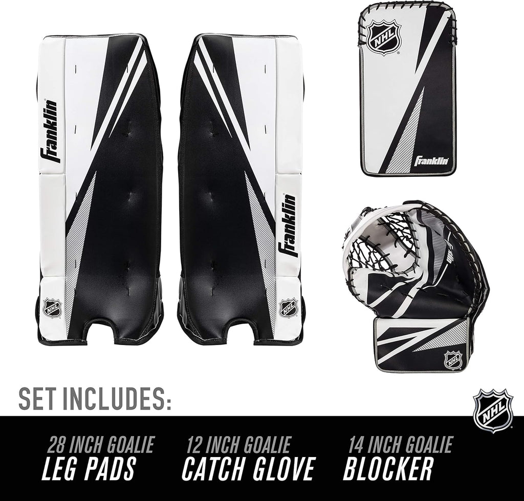 Street Hockey Goalie Set - Leg Pads - Catch Glove - Blocker - Premium Durability - Officially Licensed NHL Product |