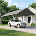 10'x20' Carport Outdoor Heavy Duty Galvanized Car Canopy Gray | Party Tent, Anchor Kit, 3 Reinforced Steel Cables
