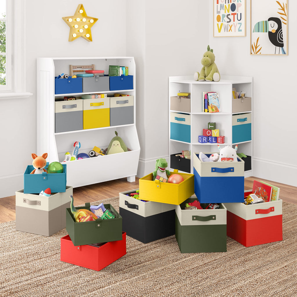 Folding Storage Bins - 2-pack of 5in Tall Black Cubes
