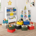 Folding Storage Bins - 2-pack of 5in Tall Black Cubes