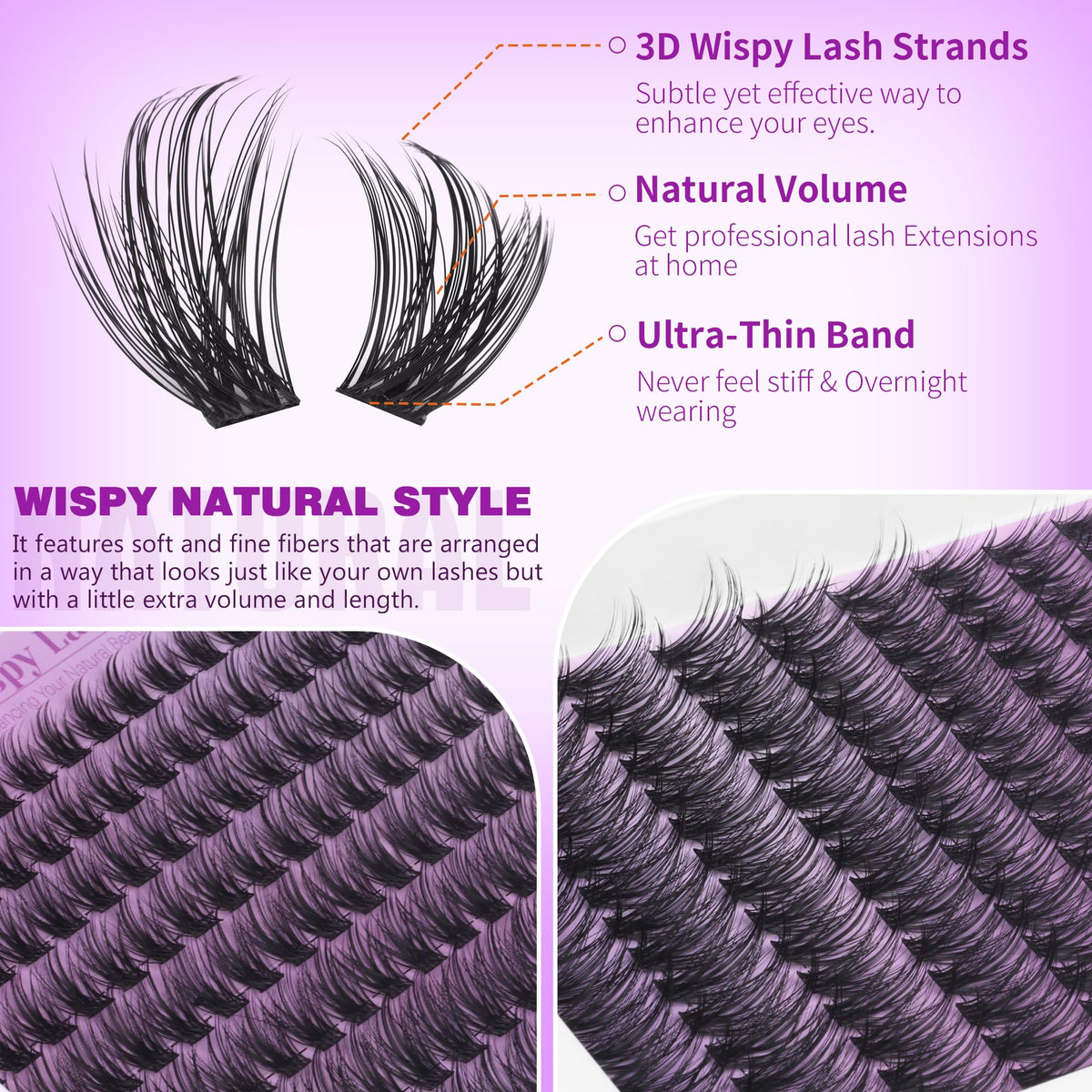 Wispy Lash Clusters Kit Natural Eyelash Clusters Kit with Remover