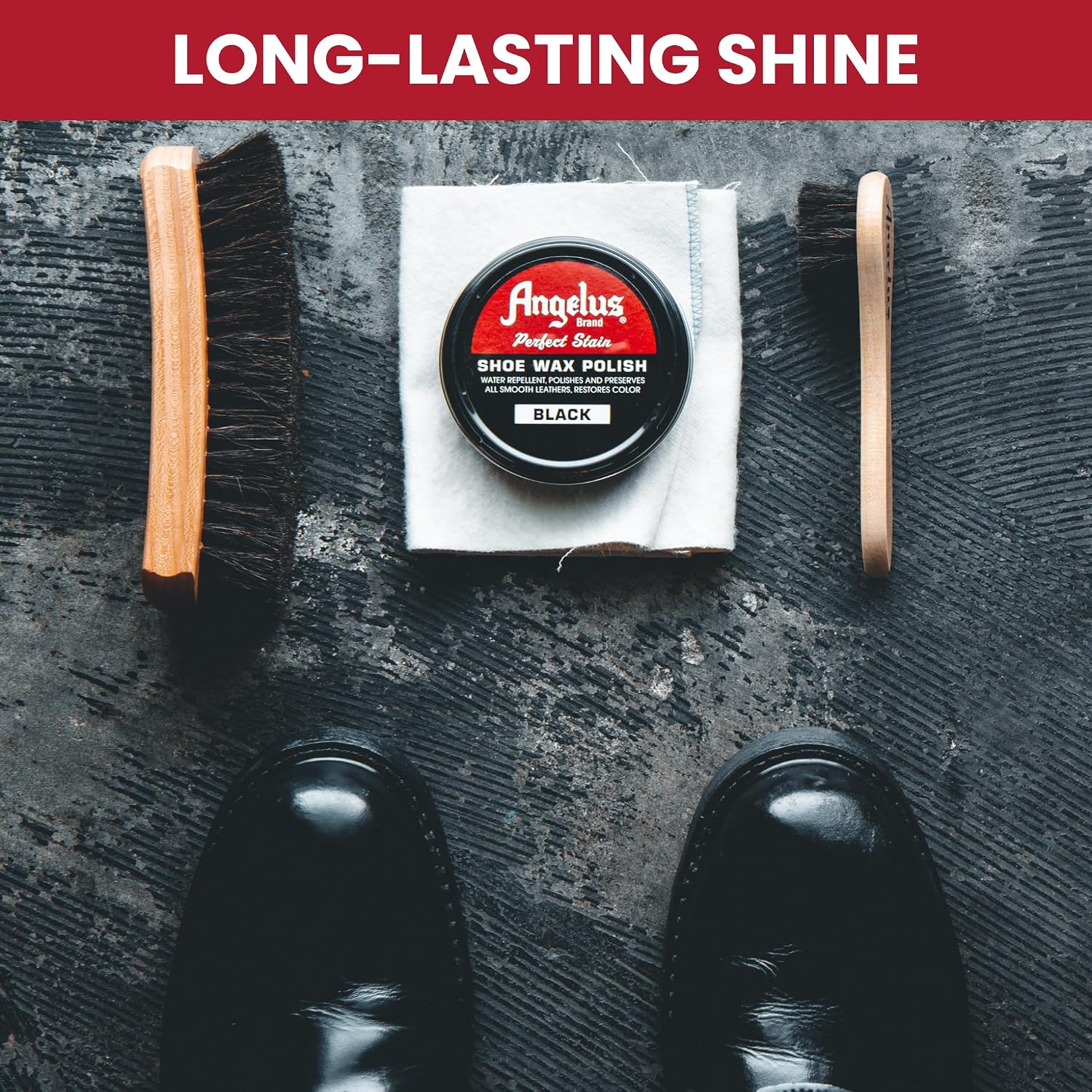 Perfect Stain Shoe Wax Polish, Professional Shoe Polish Solid Paste Wax For Leather Shoes & Boots, 3 fl oz, Black